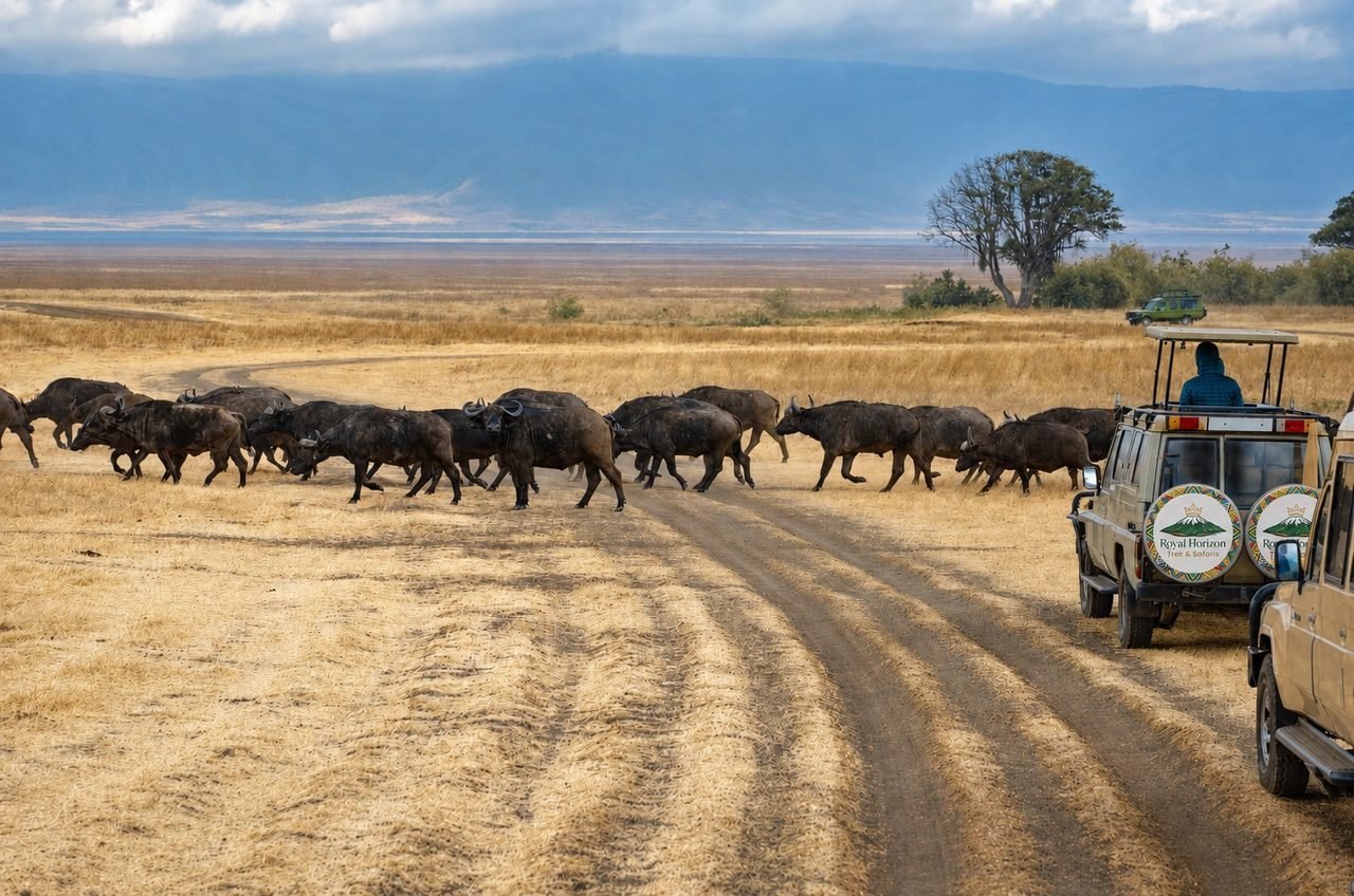 Tanzania safari vehicle on the plains before a Zanzibar beach extension